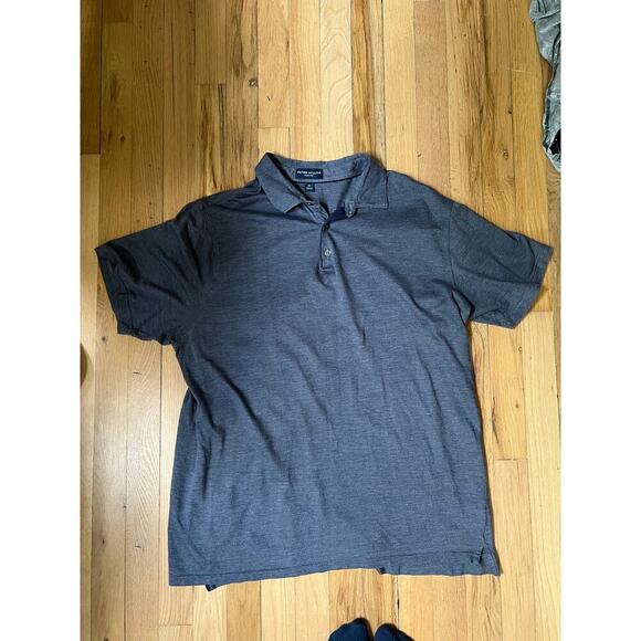 Peter Millar Collection Men's XL Polo Collared Blue Shirt Silk Short Sleeve Golf - Picture 1 of 11